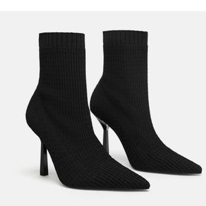 Zara Elastic Heeled Booties